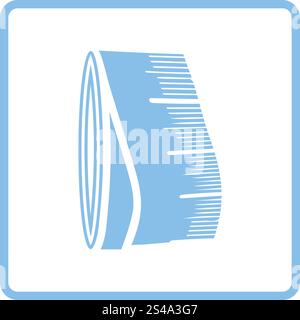 Tailor measure tape icon. Blue frame design. Vector illustration. Stock Vector