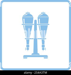 Soda siphon equipment icon. Blue frame design. Vector illustration. Stock Vector