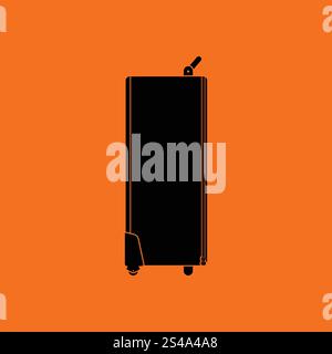 Icon of studio photo light bag. Orange background with black. Vector illustration. Stock Vector