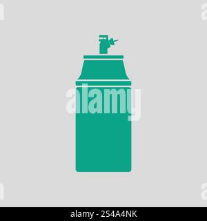 Paint spray icon. Gray background with green. Vector illustration. Stock Vector