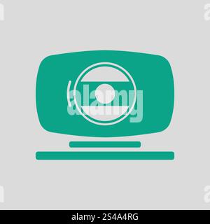 Webcam icon. Gray background with green. Vector illustration. Stock Vector