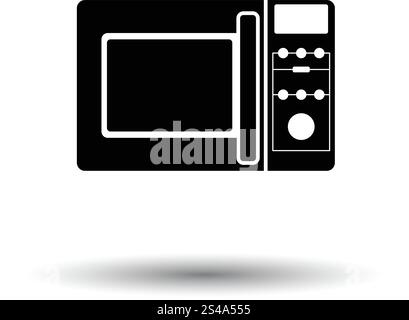 Micro wave oven icon. White background with shadow design. Vector illustration. Stock Vector