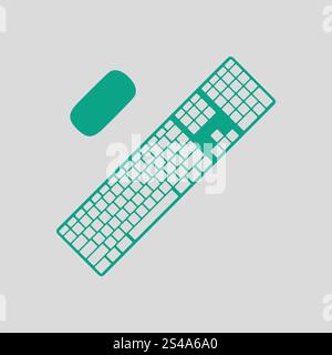 Keyboard icon. Gray background with green. Vector illustration. Stock Vector