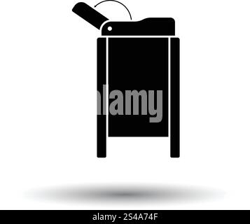 Baby swaddle table icon. White background with shadow design. Vector illustration. Stock Vector