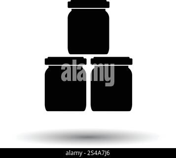 Baby glass jars icon. Shadow reflection design. Vector illustration ...