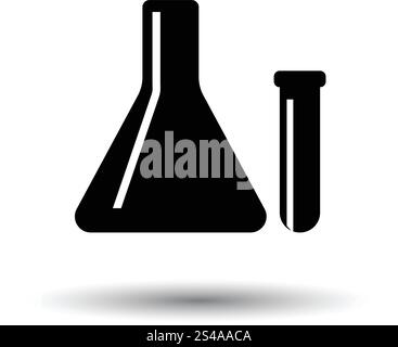 Chemical bulbs icon. White background with shadow design. Vector illustration. Stock Vector
