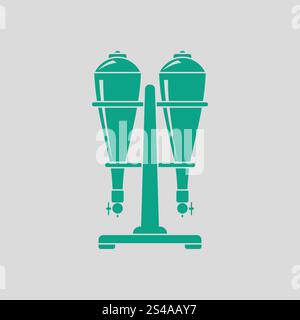 Soda siphon equipment icon. Gray background with green. Vector illustration. Stock Vector