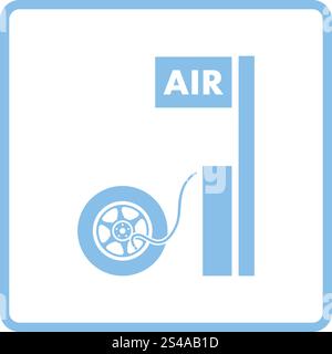 Wheels pump station icon. Blue frame design. Vector illustration. Stock Vector