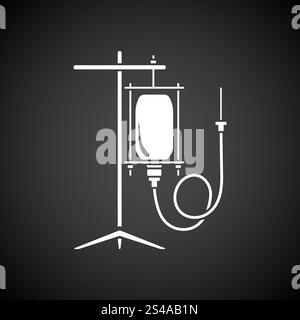 Drop counter icon. Black background with white. Vector illustration. Stock Vector