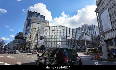 January 4, 2025 People and town celebrating New Year in Sakae, Naka Ward, Nagoya City, Aichi Prefecture. Stock Photo