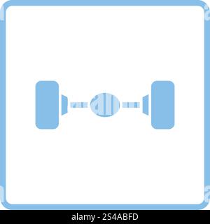 Car rear axle icon. Blue frame design. Vector illustration. Stock Vector