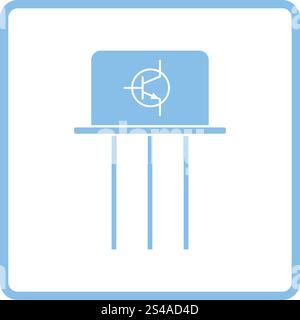 Transistor icon. Blue frame design. Vector illustration Stock Vector ...