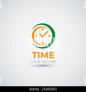 Modern Clock Logo Design Template Stock Vector