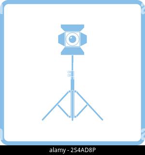 Stage projector icon. Blue frame design. Vector illustration. Stock Vector