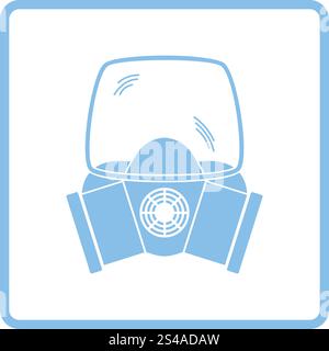 Fire mask icon. Blue frame design. Vector illustration Stock Vector ...