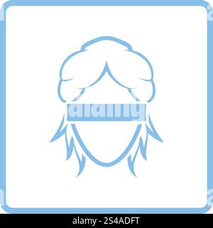 Femida head icon. Blue frame design. Vector illustration. Stock Vector