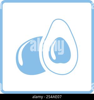 Avocado icon. Blue frame design. Vector illustration. Stock Vector