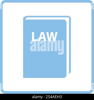 Law book icon. Blue frame design. Vector illustration. Stock Vector