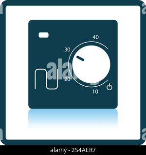 Warm floor wall unit icon. Shadow reflection design. Vector illustration. Stock Vector