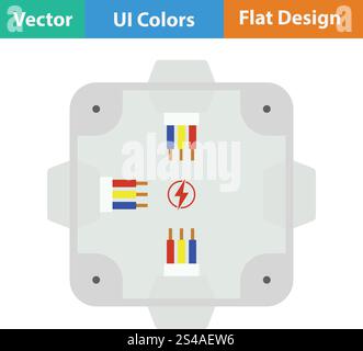 Electrical  junction box icon. Flat design. Vector illustration. Stock Vector