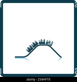 Small roller coaster icon. Shadow reflection design. Vector illustration. Stock Vector