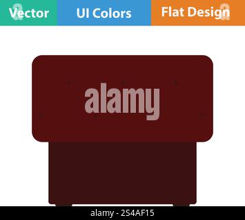 Bedroom pouf icon. Flat design. Vector illustration. Stock Vector