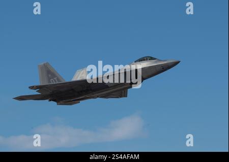 An F-22 Raptor assigned to the 422nd Test and Evaluation Squadron takes ...