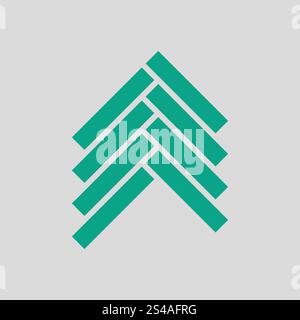 Parquet icon. Gray background with green. Vector illustration. Stock Vector