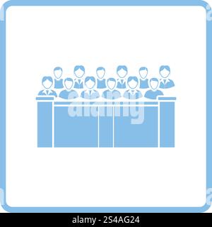 Jury icon. Blue frame design. Vector illustration. Stock Vector