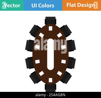 Negotiating table icon. Flat design. Vector illustration. Stock Vector