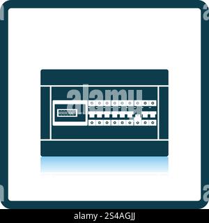 Circuit breakers box icon. Shadow reflection design. Vector illustration. Stock Vector