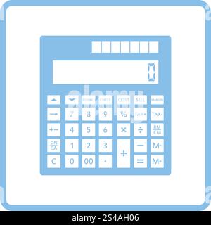 Statistical calculator icon. Blue frame design. Vector illustration. Stock Vector
