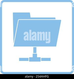 Shared folder icon. Blue frame design. Vector illustration. Stock Vector