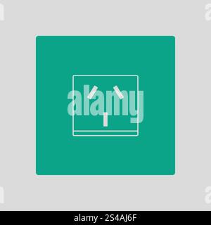 China electrical socket icon. Gray background with green. Vector illustration. Stock Vector