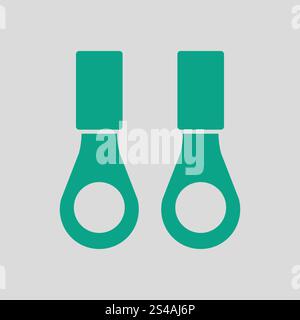 Connection terminal ring icon. Gray background with green. Vector illustration. Stock Vector