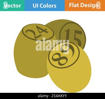 Bingo Kegs icon. Flat color design. Vector illustration. Stock Vector