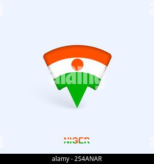 Niger Flag Map Pointer Design with Shadow. Vector illustrator. Stock Vector