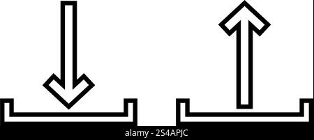 Sign upload and download black icon . Stock Vector