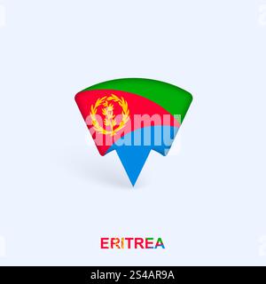 Eritrea Flag Map Pointer Design with Shadow. Vector illustrator. Stock Vector