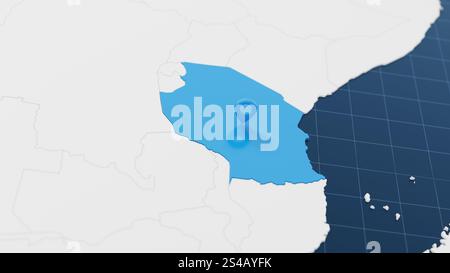 Tanzania on blue political 3D globe. 3D illustration Stock Photo - Alamy