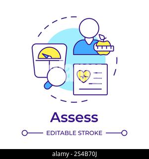 Assess multi color concept icon Stock Vector