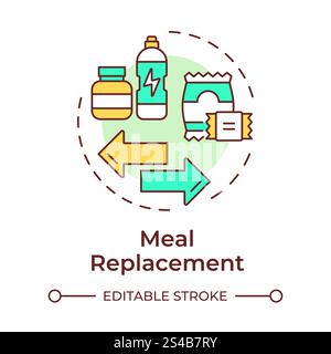 Meal replacement multi color concept icon Stock Vector