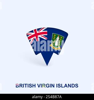Map pointer with flag of British Virgin Islands. Vector flag sign on ...