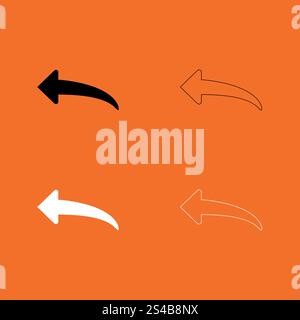 Arrow return or reply black and white set icon .. Arrow return or reply black and white set  icon . Stock Vector