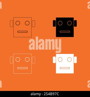 Robot head icon . Stock Vector