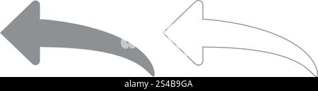Arrow return or reply grey set  grey set  icon .. Arrow return or reply grey set  icon . Stock Vector