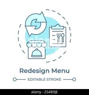 Redesign menu soft blue concept icon Stock Vector