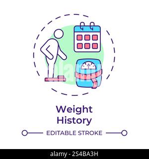 Weight history multi color concept icon Stock Vector