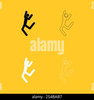 Dancer stick black and white set icon .. Dancer stick black and white set icon . Flat style . Stock Vector