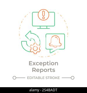 Exception reports duo tone concept icon Stock Vector